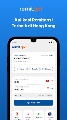 remit.go! ডাউনলোড করুন – দ্রুত এবং নিরাপদ মানি ট্রান্সফার অ্যাপ - Screenshot 1