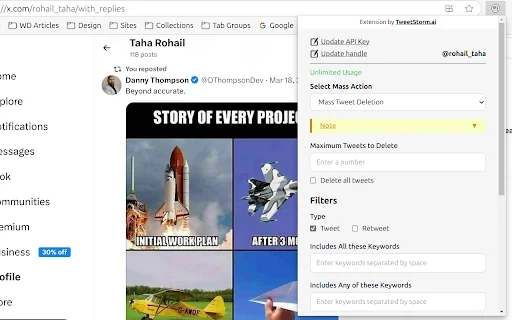 TweetStorm.ai – আপনার Twitter অ্যাকাউন্ট পরিচালনা করুন সহজে - Screenshot 1