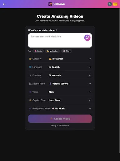 ClipNova AI ডাউনলোড করুন – সেরা ফ্রি এআই ভিডিও মেকার ও অটো-পাবলিশ - Screenshot 15