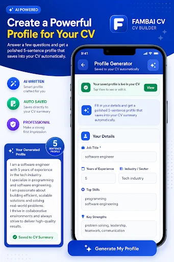 Fambai CV Builder ডাউনলোড করুন – ATS ফ্রেন্ডলি সিভি ও পোর্টফোলিও - Screenshot 2