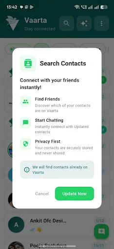 Vaarta Messaging App ডাউনলোড করুন – দ্রুত, নিরাপদ এবং ব্যক্তিগত চ্যাট - Screenshot 2