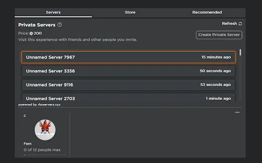 FreeServer ডাউনলোড করুন – Roblox-এ ফ্রি প্রাইভেট সার্ভার পান - Screenshot 1