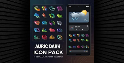 Auric Dark – 3D Icon Pack ডাউনলোড করুন – প্রিমিয়াম আইকন - Screenshot 13