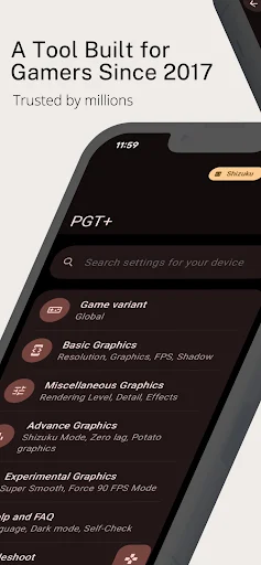 PGT+ : Pro GFX & Optimizer ডাউনলোড করুন – সেরা FPS বুস্টার - Screenshot 1