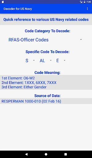Navy Decoder ডাউনলোড করুন – দ্রুত ইউএস নেভি কোড জানুন - Screenshot 4