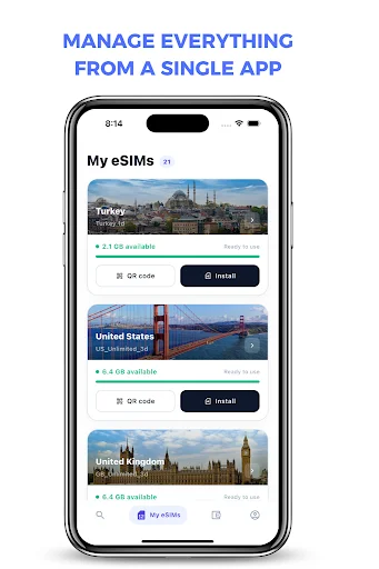 Airvoy eSIM ডাউনলোড করুন – আন্তর্জাতিক ভ্রমণের জন্য সেরা eSIM - Screenshot 4