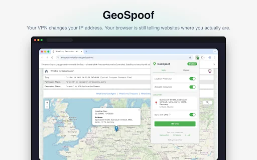 GeoSpoof ডাউনলোড করুন – ব্রাউজার লোকেশন এবং টাইমজোন স্পুফ করুন - Screenshot 1