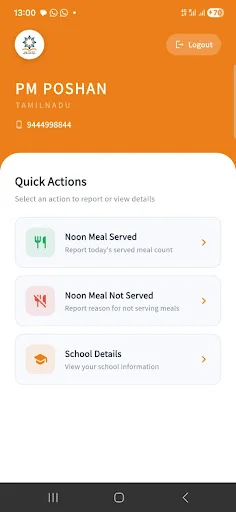 Noon Meal Program -TN ডাউনলোড করুন – সরকারি স্কুলের জন্য মনিটরিং অ্যাপ - Screenshot 3