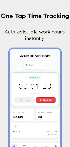 Daily Work Hours Tracker & Pay ডাউনলোড করুন – সেরা টাইম ট্র্যাকার - Screenshot 1