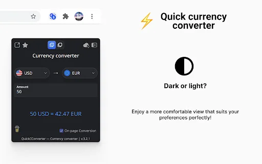QuickCConverter ডাউনলোড করুন – দ্রুততম কারেন্সি কনভার্টার এক্সটেনশন - Screenshot 5