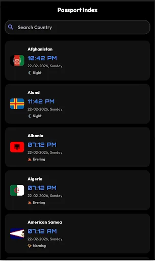 Passport Index ডাউনলোড করুন – পাসপোর্ট র‍্যাঙ্কিং ও ভ্রমণ তথ্য - Screenshot 1
