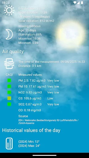 Weather Switzerland XL PRO ডাউনলোড করুন – সঠিক আবহাওয়ার পূর্বাভাস - Screenshot 9