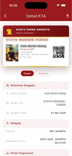 Kita Gerindra অ্যাপ ডাউনলোড করুন – সদস্য প্রোফাইল ও তথ্য - Screenshot 2