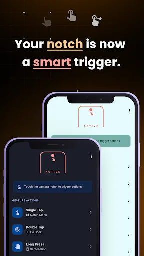 Smart Action Notch ডাউনলোড করুন – ক্যামেরা নচ দিয়ে ফোন নিয়ন্ত্রণ - Screenshot 1