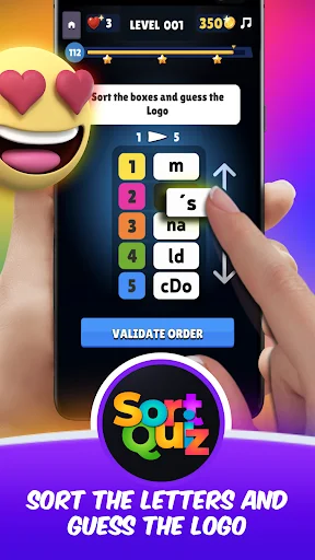 Logomania 3 Sort Quiz Words ডাউনলোড করুন – লোগো কুইজ গেম - Screenshot 1