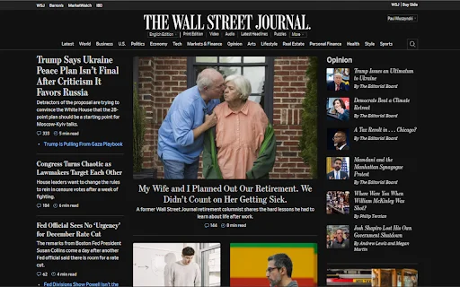 WSJ Elegant Dark Mode ডাউনলোড করুন – সেরা রিডিং অভিজ্ঞতা - Screenshot 1