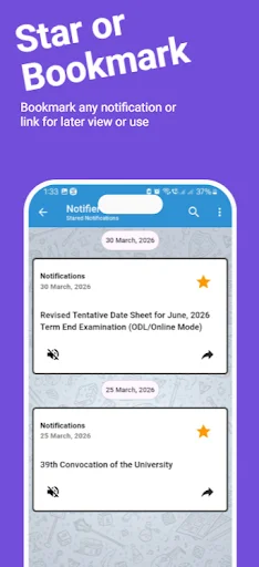 Notifier for IGNOU – সর্বশেষ আপডেট ও নোটিফিকেশন পান এখনই - Screenshot 5