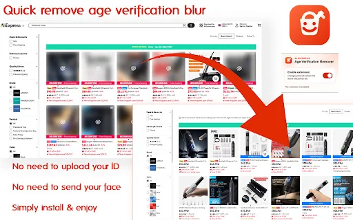 Aliexpress Age Verification Remover ডাউনলোড করুন – ফ্রি ব্রাউজিং - Screenshot 1