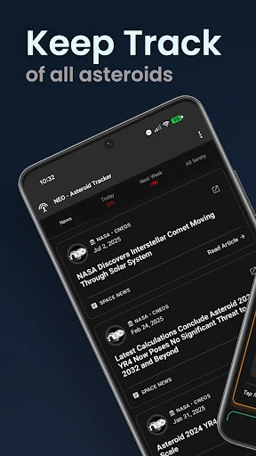 NEO – Asteroid Tracker ডাউনলোড করুন – নাসা ডেটা ও রিয়েল-টাইম আপডেট - Screenshot 1