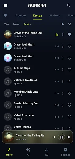 AI Music Player – AURORA ডাউনলোড করুন – সেরা মিউজিক অভিজ্ঞতা - Screenshot 2