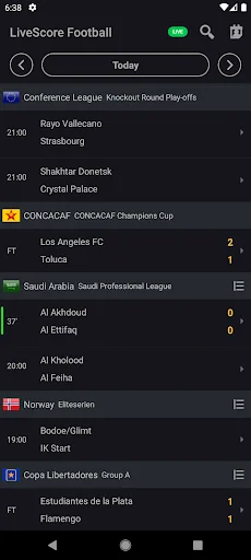 LiveScore Football ডাউনলোড করুন – সেরা ফুটবল আপডেট ও লাইভ স্কোর - Screenshot 1