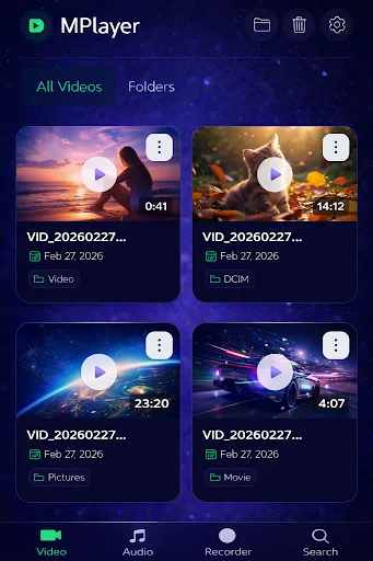 MPlayer ডাউনলোড করুন – HD ভিডিও, মিউজিক এবং স্ক্রিন রেকর্ডার - Screenshot 2