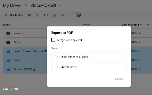 Docs to PDF – Batch Convert Google Docs & Word to PDF Easily - Screenshot 2