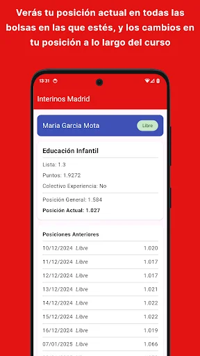 Interinos Madrid. Educación ডাউনলোড করুন – আসল পজিশন চেক করুন - Screenshot 3