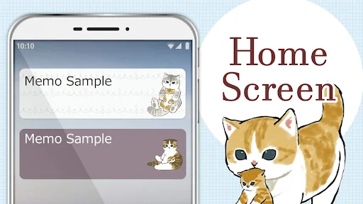 Cute Cat Mochi ডাউনলোড করুন – কিউট ক্যাট স্টিকার সহ নোটপ্যাড - Screenshot 6