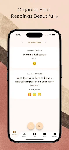 Tarot Journal ডাউনলোড করুন – আপনার ট্যারোট রিডিং ট্র্যাক ও বিশ্লেষণ করুন - Screenshot 1