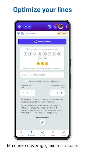 Lucky Picks: Lottery AI ডাউনলোড করুন – সেরা লটারি নম্বর জেনারেটর - Screenshot 5