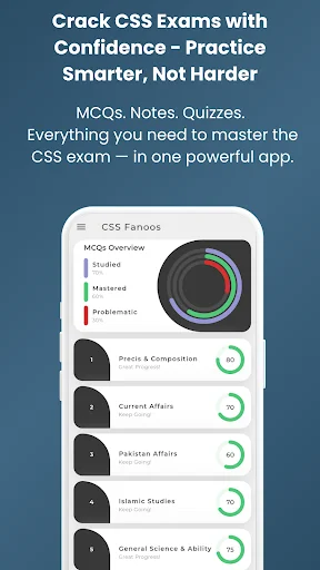 CSS Fanoos ডাউনলোড করুন – CSS ও PMS পরীক্ষার সেরা প্রস্তুতির অ্যাপ - Screenshot 1