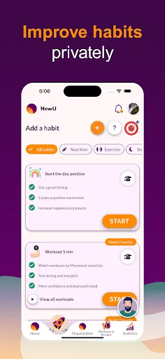 NewU – Healthy Habits ডাউনলোড করুন – সহকর্মীদের সাথে সুস্থ থাকুন - Screenshot 3