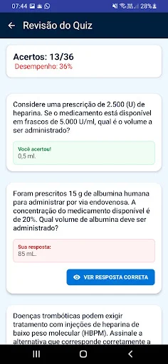 Questões de Enfermagem ডাউনলোড করুন – নার্সিং কুইজ অ্যাপ - Screenshot 4