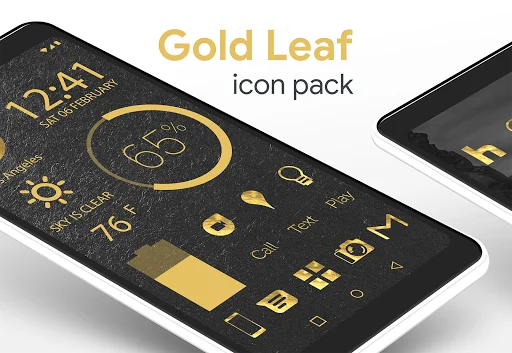 Gold Leaf Pro Icon Pack ডাউনলোড করুন – প্রিমিয়াম গোল্ডেন আইকন - Screenshot 1