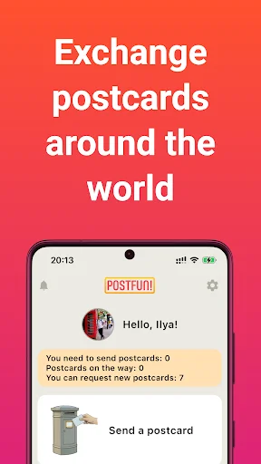 Postfun ডাউনলোড করুন – বিশ্বজুড়ে পোস্টকার্ড আদান-প্রদানের সেরা অ্যাপ - Screenshot 1