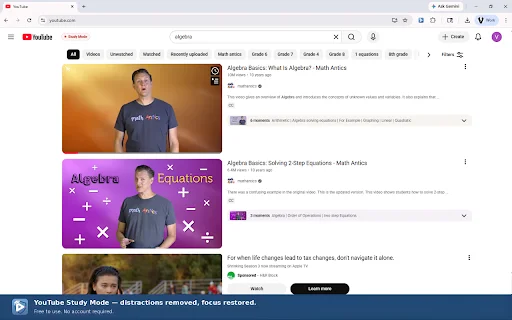YouTube Study Mode ডাউনলোড করুন – মনোযোগ বাড়ান ও distractions মুক্ত থাকুন - Screenshot 2