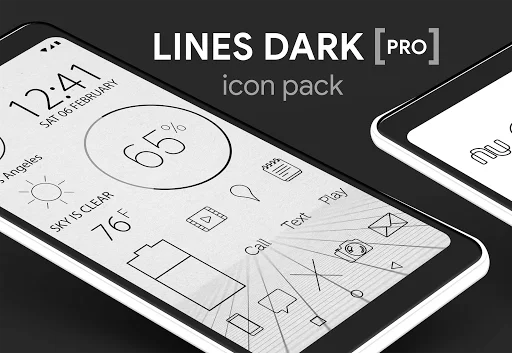 Lines Dark Pro ডাউনলোড করুন – সেরা মিনিমালিস্ট আইকন প্যাক - Screenshot 9