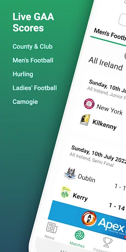 Score Beo ডাউনলোড করুন – GAA, LGFA ও Camogie লাইভ স্কোর আপডেট - Screenshot 1