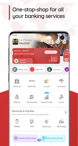 SIB Mirror+: সাউথ ইন্ডিয়ান ব্যাংকের সেরা ডিজিটাল ব্যাংকিং অ্যাপ ডাউনলোড করুন - Screenshot 1