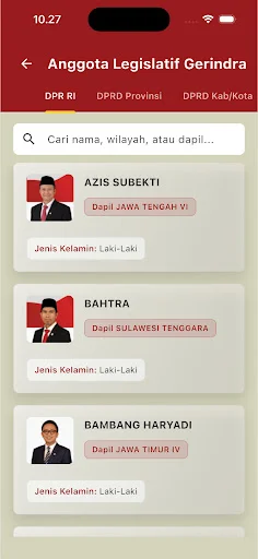Kita Gerindra অ্যাপ ডাউনলোড করুন – সদস্য প্রোফাইল ও তথ্য - Screenshot 1