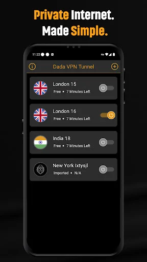 Dada VPN Tunnel ডাউনলোড করুন – নিরাপদ এবং দ্রুত ব্রাউজিং - Screenshot 1