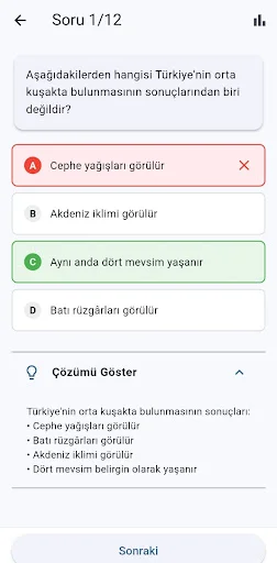 Coğrafya Bilgi Kartları ডাউনলোড করুন – ভূগোল পরীক্ষার প্রস্তুতি - Screenshot 13