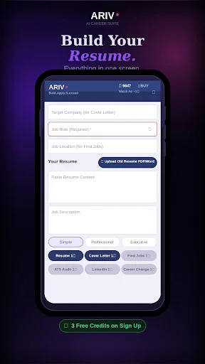 ARIV AI Resume Builder ডাউনলোড করুন – প্রফেশনাল সিভি তৈরি করুন - Screenshot 1