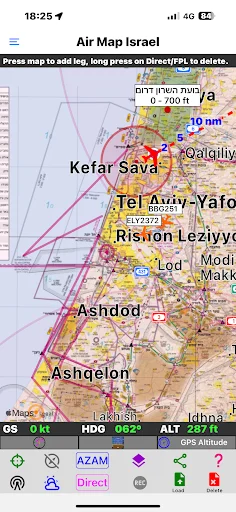 Air Map Israel ডাউনলোড করুন – নিয়ন্ত্রিত ফ্লাইটের জন্য সেরা নেভিগেশন - Screenshot 5