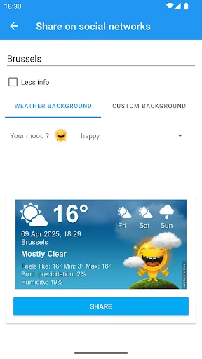 Weather Belgium XL PRO ডাউনলোড করুন – সেরা আবহাওয়া পূর্বাভাস - Screenshot 7
