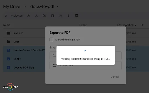 Docs to PDF – Batch Convert Google Docs & Word to PDF Easily - Screenshot 3
