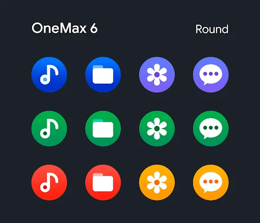 OneMax 6 – Icon Pack ডাউনলোড করুন – সেরা রাউন্ড আইকন প্যাক - Screenshot 8