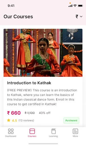 Learn Kathak অ্যাপ ডাউনলোড করুন – সেরা অনলাইন কত্থক নাচ প্রশিক্ষণ - Screenshot 18