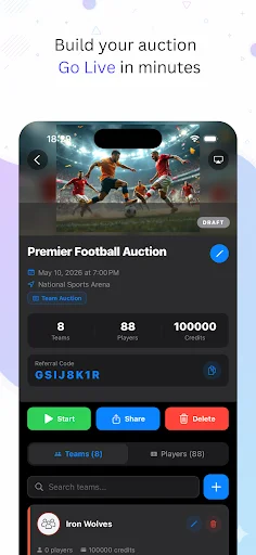 Auction League অ্যাপ ডাউনলোড করুন – লাইভ স্পোর্টস অকশন ম্যানেজমেন্ট - Screenshot 2